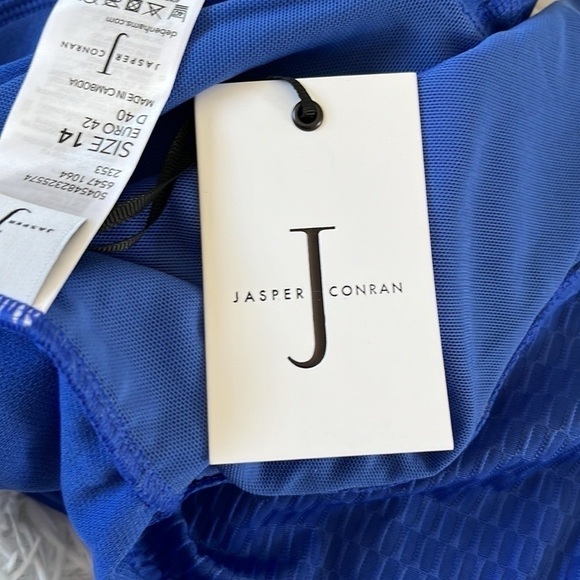 New J By Jasper Conran Plunge Neck back tie Swimsuit in cobalt blue size 14 - Picture 12 of 12